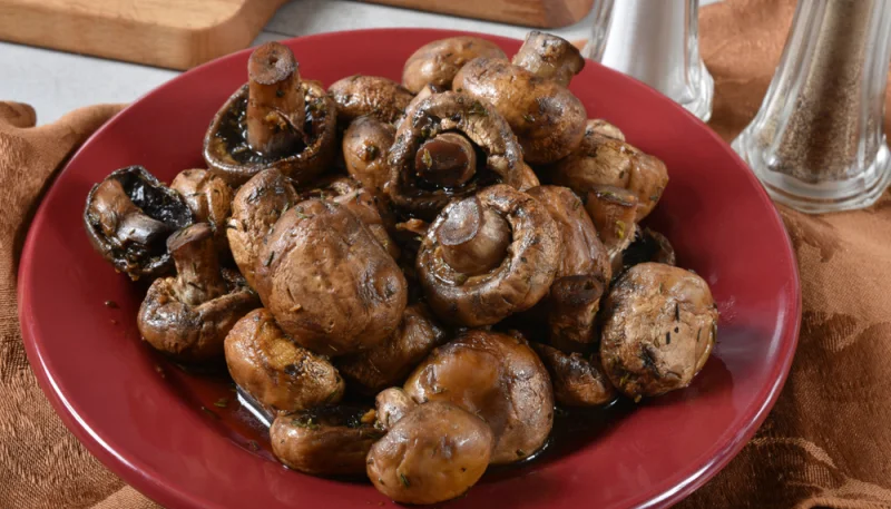 Champiñones con balsámico y soja asados