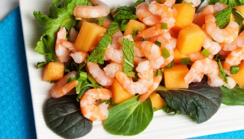 Ensalada de melón y gambas