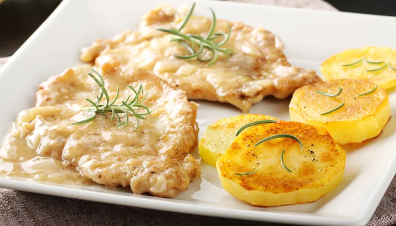 Escalopes de ternera con salsa de limón