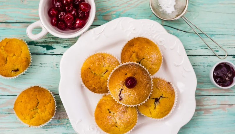Muffins de cerezas