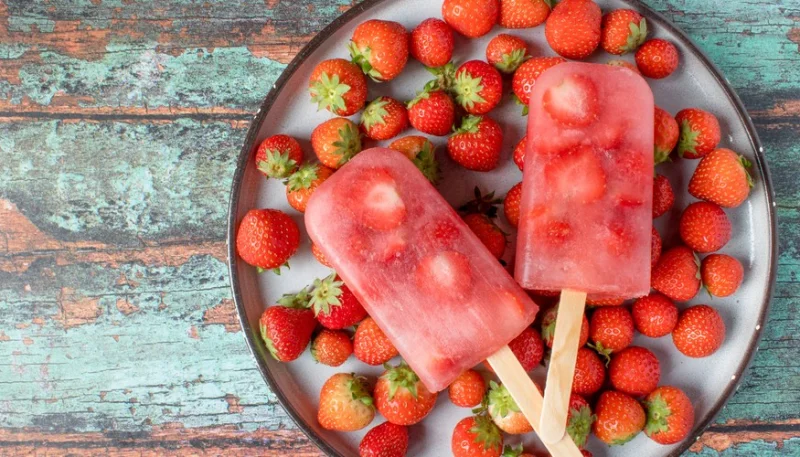 Paletas de fresa