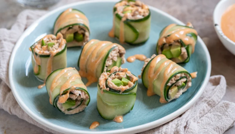 Rollitos de pepino y atún