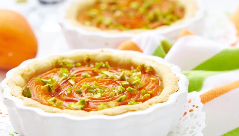 Tarta de albaricoques y pistachos