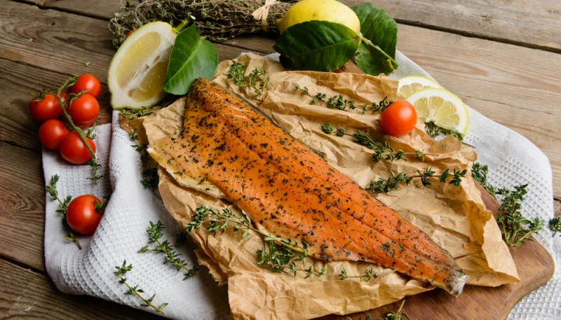 Trucha asalmonada al horno