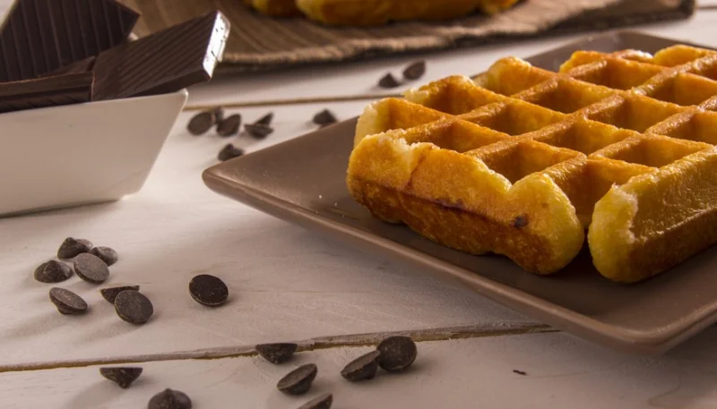 Gofres con pepitas de chocolate