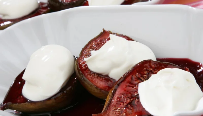 Higos caramelizados con la crema de mascarpone