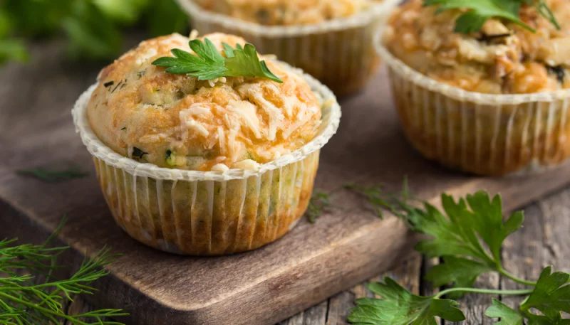 Magdalenas de calabacín con jamón