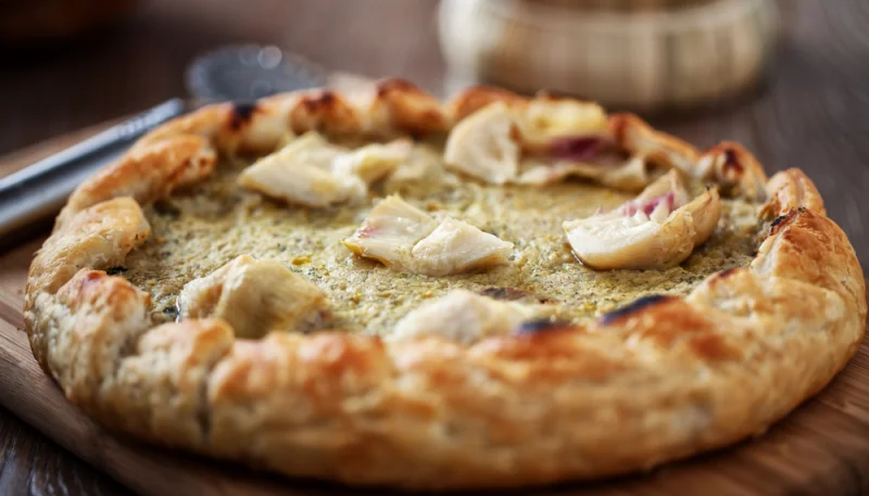 Quiche con alcachofas