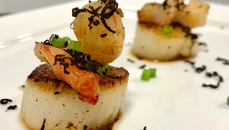 Vieiras con mantequilla y trufa