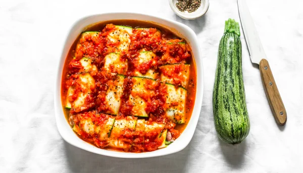Canelones de calabacín rellenos de atún