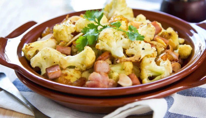 Coliflor con jamón