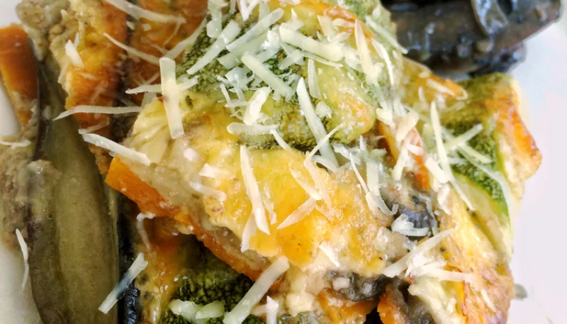 Lasaña de espinacas y calabacines