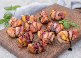 Melocotones con bacon
