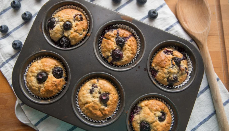 Muffins de arándanos sin harina