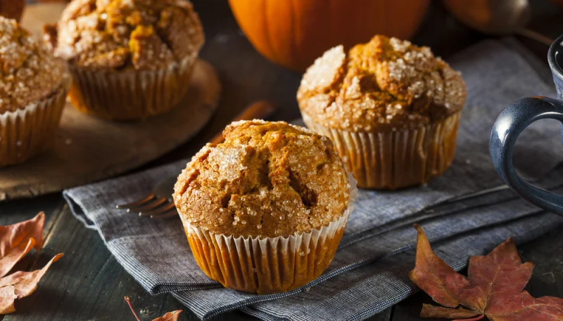 Muffins de calabaza con corazón de queso