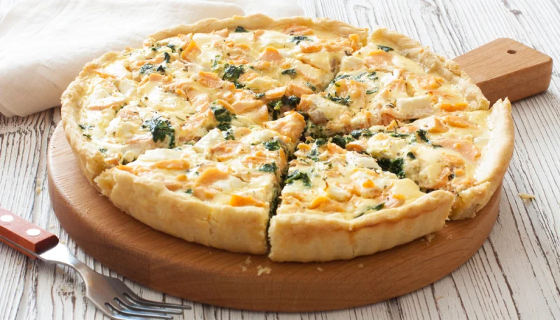 Pastel de espinaca y salmón