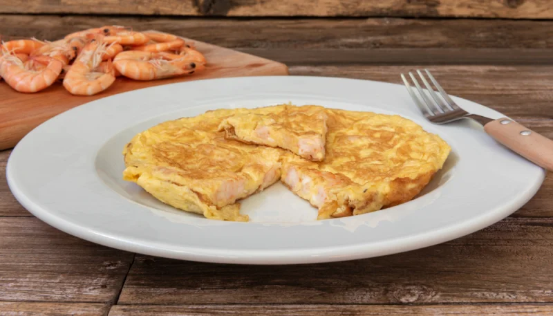 Tortilla francesa de gambas
