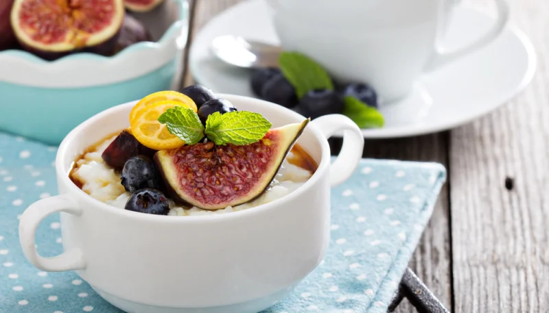 Arroz con leche e higos