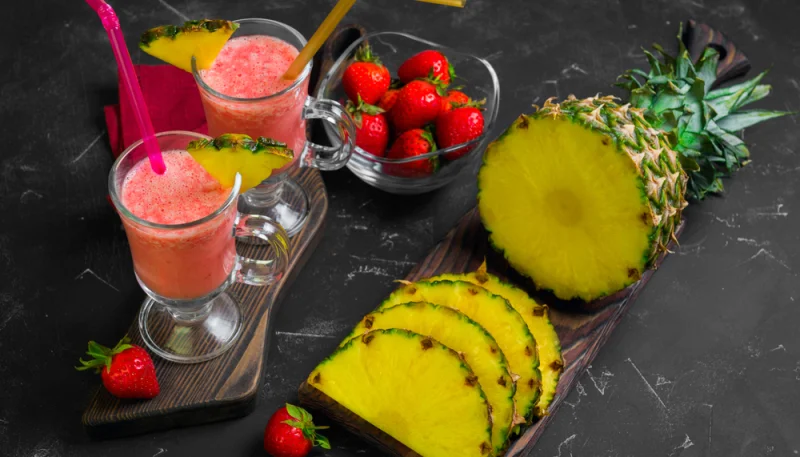 Batido de fresa y piña