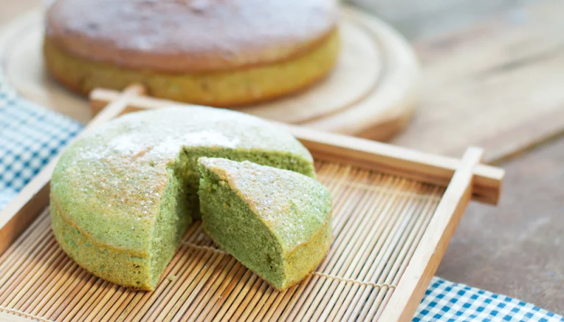 Bizcocho de té matcha saludable