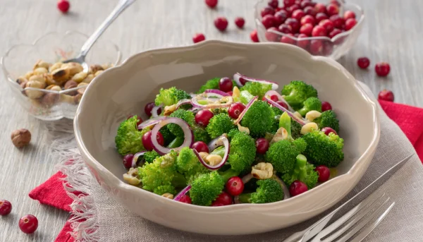 Ensalada de brócoli y arándanos