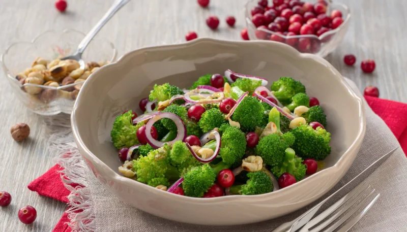 Ensalada de brócoli y arándanos