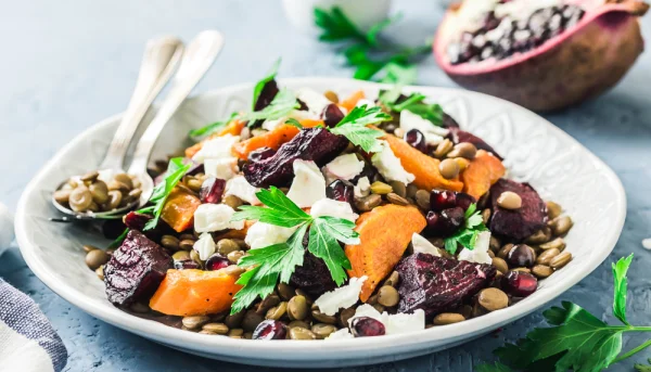 Ensalada de remolacha y lentejas