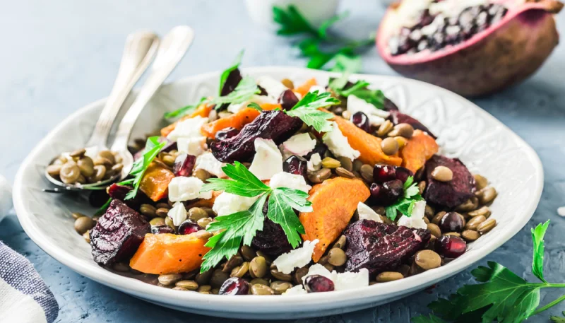 Ensalada de remolacha y lentejas