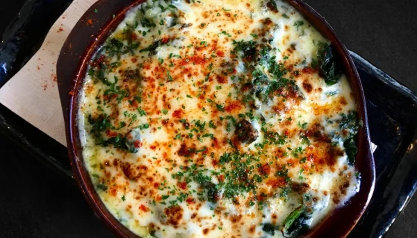 Gratinado de pescado con espinacas