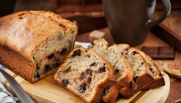Pan de plátano con pepitas de chocolate