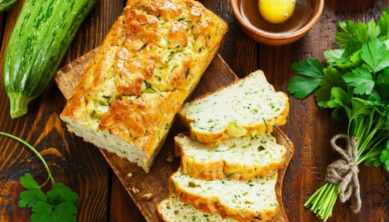 Pastel con calabacín y almendras