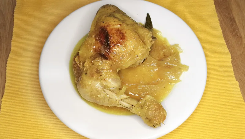 Pollo frito al vino