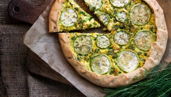 Tarta de calabacín y queso de cabra
