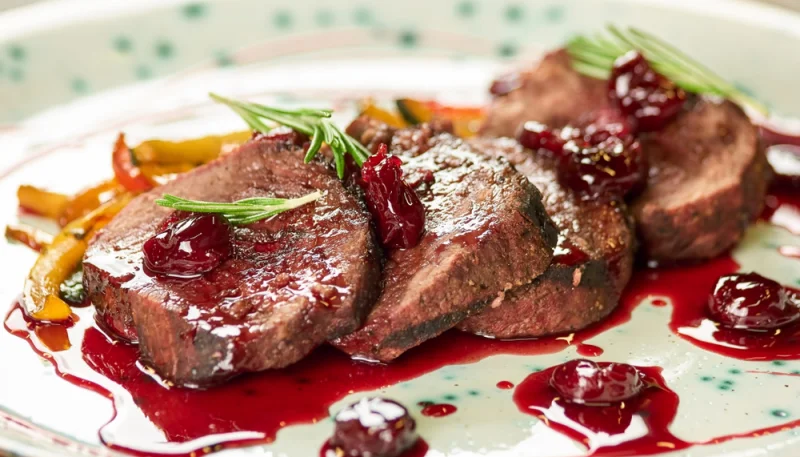 Ternera en salsa de cerezas