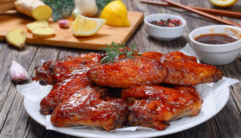 Alitas de pollo con jengibre