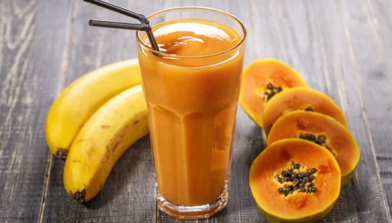 Batido de papaya y plátano