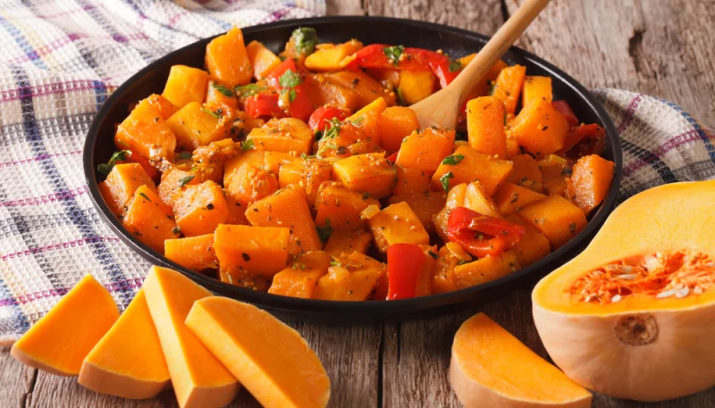 Calabaza con pimientos