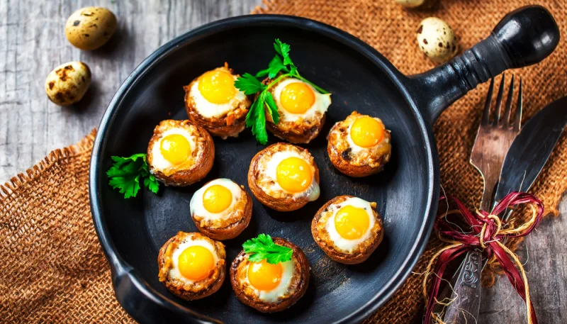 Champiñones rebosados rellenos