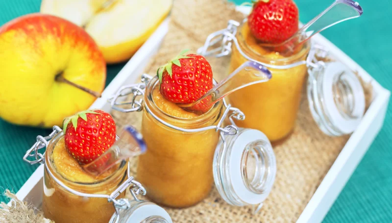 Compota de manzana y fresa