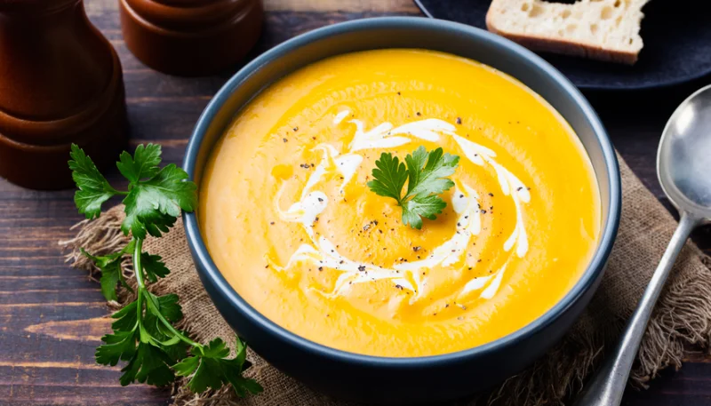 Crema de calabaza, zanahoria y nata