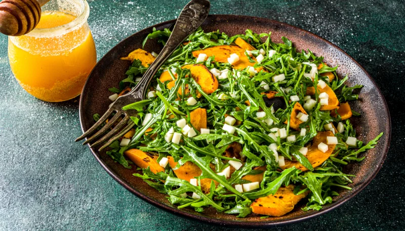 Ensalada de rúcula y calabaza