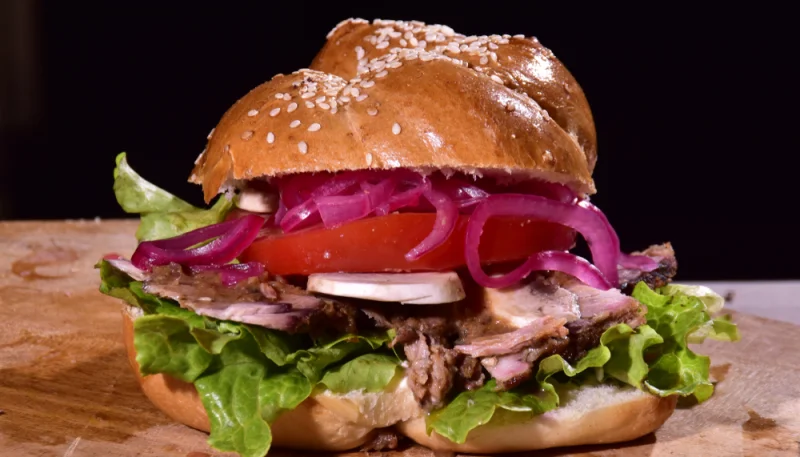 Hamburguesa de pernil de cerdo