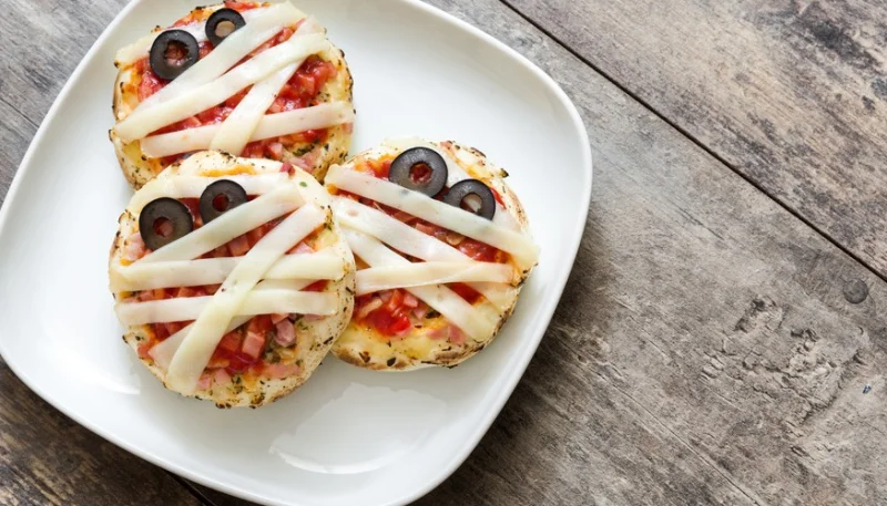 Mini pizzas de Halloween