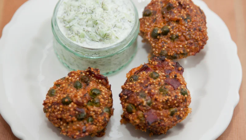 Muffins de quinoa integral y bacon