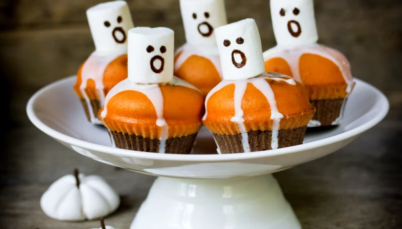 Muffins de fantasmas para Halloween