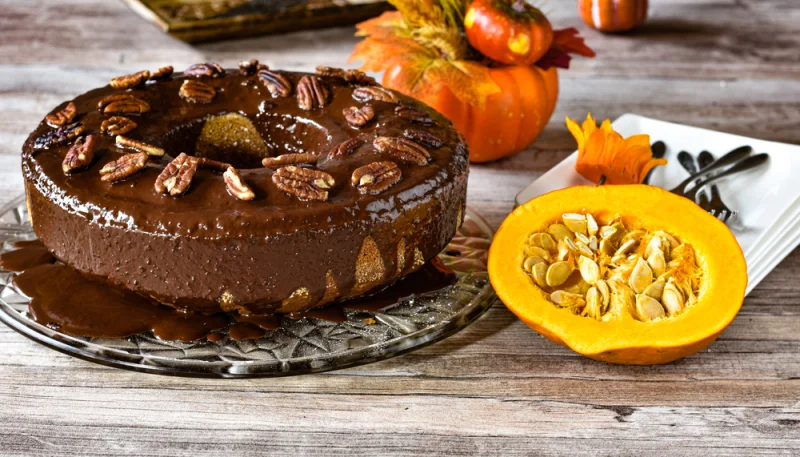 Pastel de calabaza y chocolate