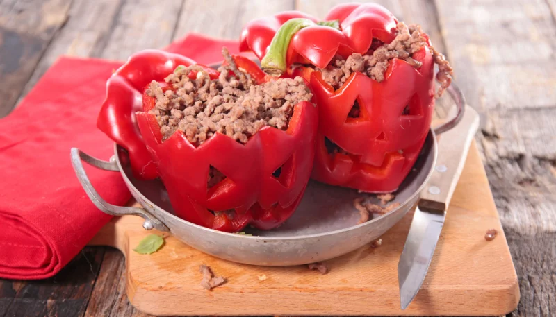 Pimiento relleno de Halloween