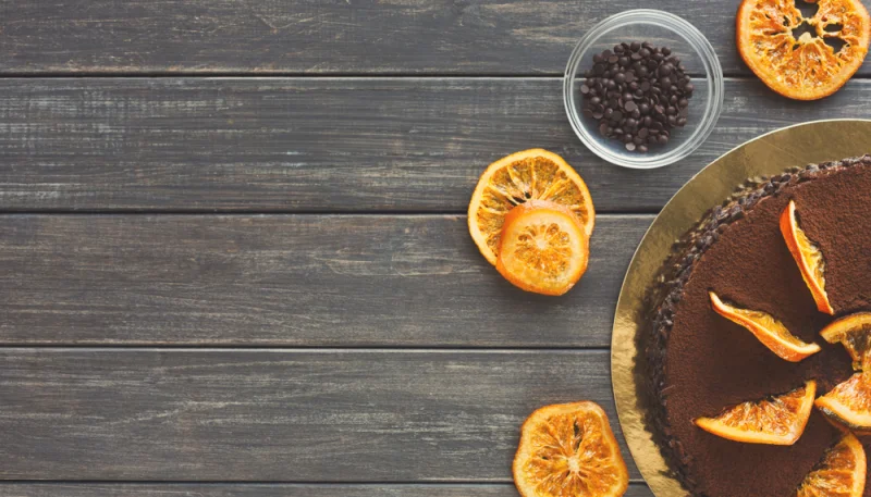 Tarta de chocolate y naranja