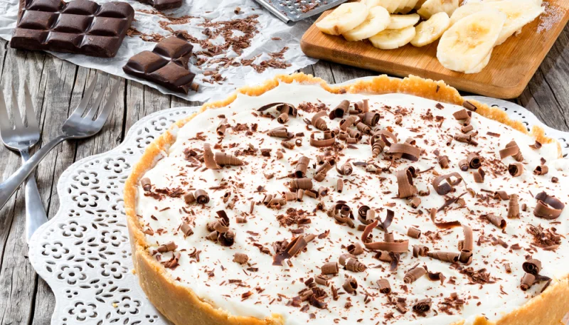 Tarta de plátano y chocolate