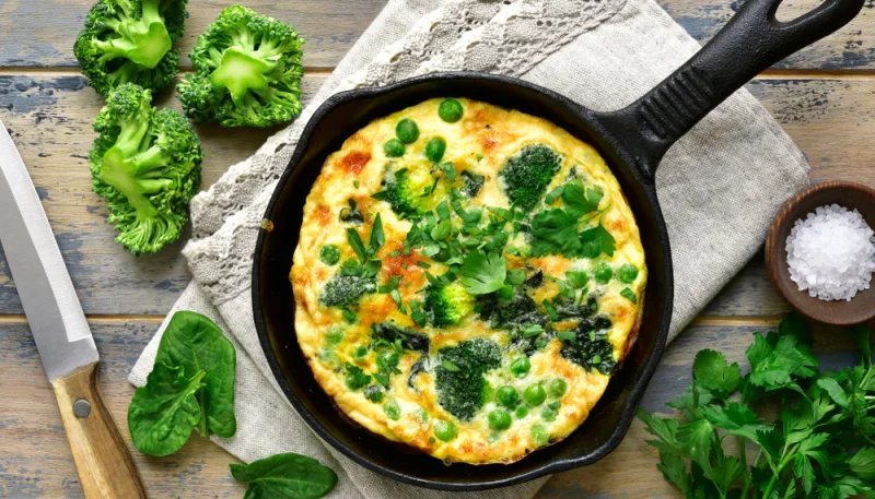 Tortilla francesa con brócoli
